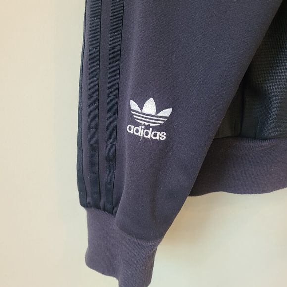 RARE Crooked Tongues Adidas XL Full Zip Track Jacket BK3 Adicolor Black Series - Picture 4 of 11